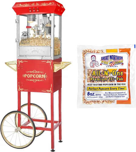Miniatura 10 de Superior Popcorn Company - Máquina para hacer palomitas de maíz con carrito, hace aproximadamente 3 galones por lote, (8 onzas, rojo)