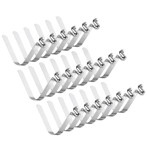 Miniatura 7 de PATIKIL Pinzas de remo de kayak de 0.220 x 0.157 in, paquete de 20 clips de acero en forma de V de un solo pasador, clips de resorte, tubo