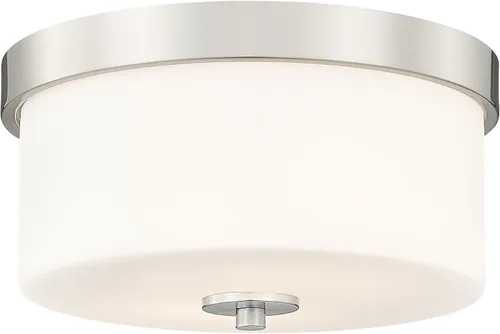 Miniatura 14 de Emak FM082-BN - Lámpara de techo de níquel cepillado de 2 luces, de 11 pulgadas, con pantalla de vidrio semillado para dormitorio, sala de estar