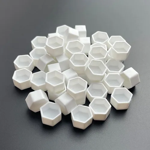 Miniatura 25 de FCLUB 100 medias sartenes vacías para acuarela, de plástico blanco de 0.06 onzas líquidas, esquinas redondeadas para paleta de pintura