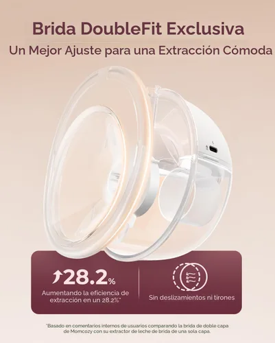 Miniatura 3 de Momcozy M5 Lite - Bomba extractora de leche manos libres portátil, brida DoubleFit para comodidad como la del bebé, 3 modos y 9 niveles de succión