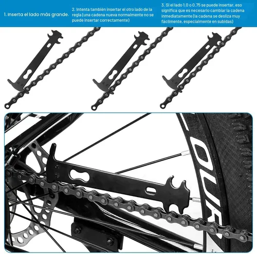 Miniatura 6 de Alicates de eslabones de bicicleta + herramienta divisora de cadena + comprobador de cadena + 3 pares de eslabones faltantes de bicicleta, abridor