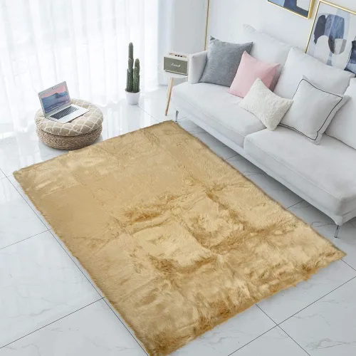 Miniatura 11 de Carvapet - Tapete suave de cuero sintético de oveja, lanudo y lujoso, grande (para decorar habitación), lado de la cama, dormitorio, sala de estar