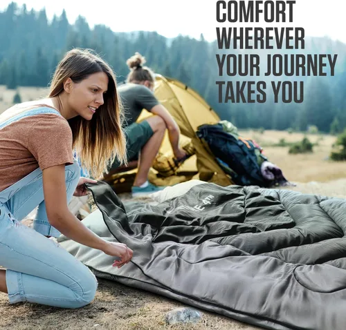 Miniatura 4 de VENTURE 4TH Saco de dormir para mochileros – XXL, tamaños dobles e individuales – Saco de dormir ligero para clima cálido y frío para adultos, niños