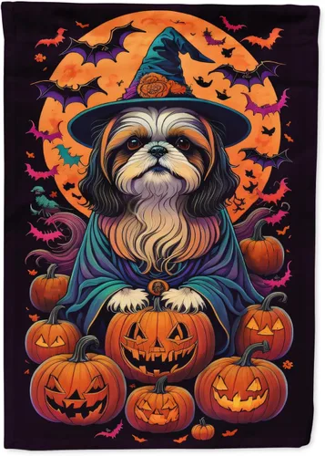 Miniatura 61 de Caroline's Treasures DAC1466GF - Bandera decorativa para jardín de Halloween de Affenpinscher Witchy para jardín, decoración para patio exterior