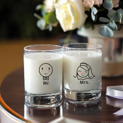 Miniatura 3 de BoldLoft Mr and Mrs - Vasos para novios y novios para recién casados, despedida de soltera, compromiso, regalos de boda para parejas