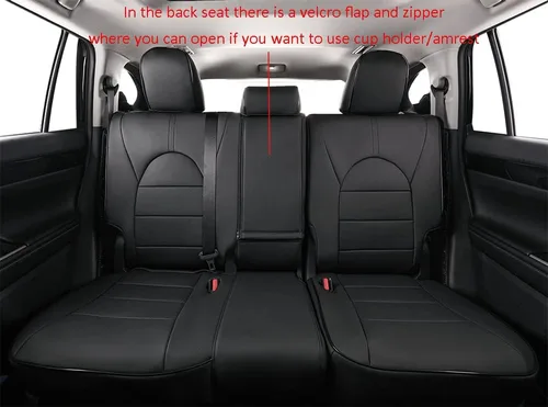 Miniatura 4 de EKR Highlander Fundas de asiento para SUV, Toyota Highlander 2020 2021 2022 2023 2024 2025 2026, 2ª fila 40/60 dividida, fundas de asiento de Negro