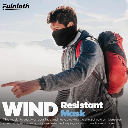 Miniatura 4 de Fuinloth Paquete de 2 polainas de invierno para el cuello, bufanda calentadora de forro polar para clima frío para hombres y mujeres