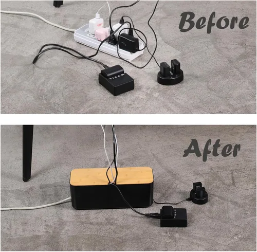Miniatura 2 de Juego de Cajas de Gestión de Cables Changsuo, Cajas Organizadoras de Cables para Extensión de Cables, Tira de Alimentación, Protector Contra
