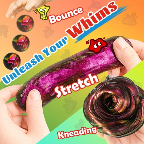 Miniatura 4 de WATERELF Masilla de slime Galaxy para niños, regalo del día del niño, juguetes sensoriales para terapia artística, juguetes para niños y niñas, Rojo