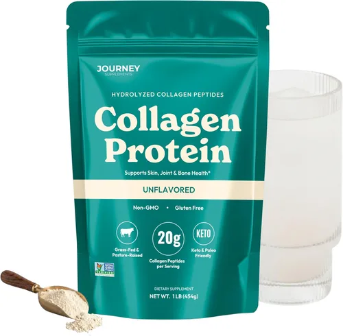 Péptidos de colágeno en polvo, sin sabor, 1 libra – Apoya la salud del cabello, la piel, las uñas, los huesos y las articulaciones – Hidrolizado,