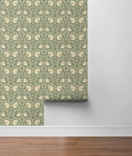 Miniatura 8 de NextWall - Papel pintado floral de pimpernel de pelar y pegar (Gardenia y Salvia)