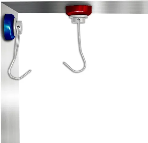 Miniatura 9 de Paquete de 9 ganchos magnéticos para cabinas de crucero, ganchos magnéticos para colgar en el refrigerador, imanes coloridos resistentes