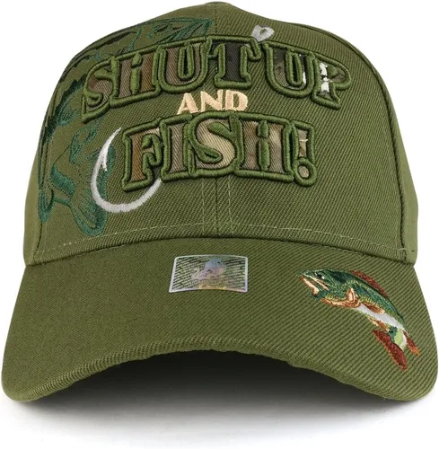 Miniatura 7 de Shut Up and Fish con Bass y Hook Gorra de béisbol estructurada bordada