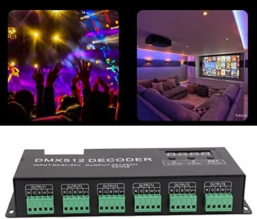 Miniatura 2 de FTVOGUE Controlador de luz LED RGB, decodificador DMX de 24 canales RGBW DMX512 Controlador LED controlador para barra de escenario DC5V 24V,