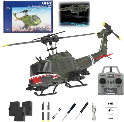 Miniatura 9 de RC ERA C032 UH-1 Huey Helicópteros RC para adultos principiantes, escala 1/48 6CH 2.4G 6 ejes giroscopio control remoto aeronave estabilizada