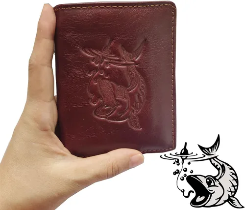 Miniatura 130 de Hombres Cool Eagle Wolf Caballo Totem Cuero Vaca Vertical Cartera Cremallera Multi-tarjeta Titular, Tótem de caballo, Minimalista