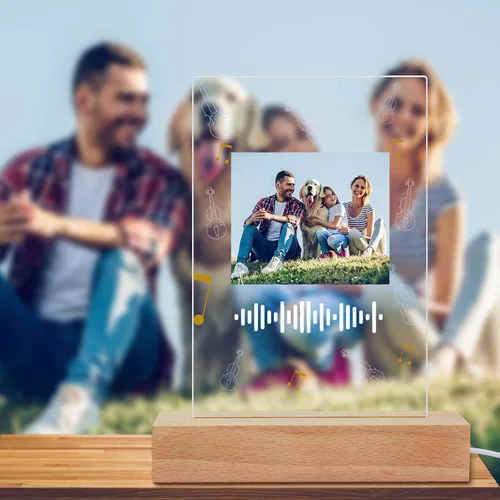 Miniatura 8 de Placa de arte musical personalizada con luz nocturna escaneable, cubierta de álbum de fotos, lámpara LED, regalo personalizado para el día