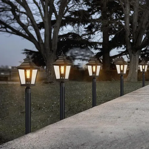 Miniatura 6 de Luces de poste grandes para exteriores, lámpara de poste con acabado negro, impermeable y antioxidante, moderna iluminación exterior de pilar