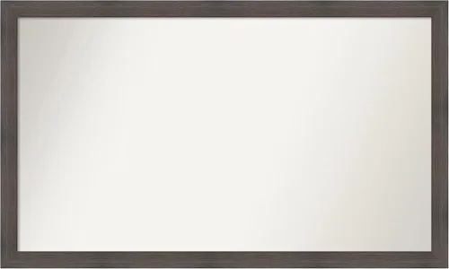 Miniatura 387 de Amanti Art Espejo de pared personalizado no biselado (24 x 27 pulgadas), marco estrecho de nogal chipre - varios tamaños personalizados - Espejo