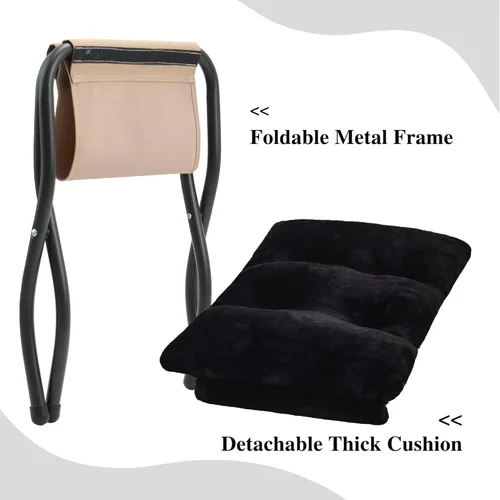 Miniatura 5 de Otomana Plegable de 15"(A), Taburete Reposapiés Plegable, Taburete Pequeño Portátil para el Pie para Sofá, Otomana Reposapiés Plegable Colapsible