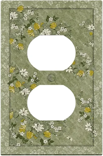 Miniatura 256 de Decorative Outlet Covers Blue Background White Cat Daisy Floral 2-Gang 1-Gang Wall Plate Single Toggle/Rocker Farmhouse Style Light Switch Covers