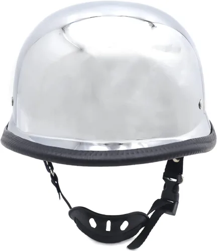 Miniatura 9 de (Talla L) Casco plateado DOT motocicleta alemán de media cara Biker Street Chopper Cruise [P/N: MT506-003-L-CD] Talla grande