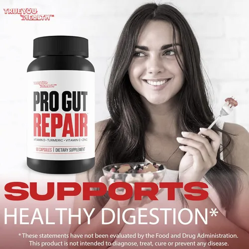 Miniatura 6 de Pro Gut Repair - Suplementos de reparación intestinal con fugas - Fórmula natural de alta fibra con vitamina C y vitamina D - Cúrcuma - Soporte