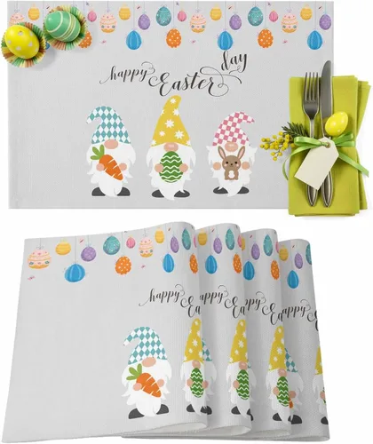 Miniatura 55 de Juego de 4 manteles individuales Boho de otoño, calabazas de acuarela para Acción de Gracias, resistentes al calor, lavables, para mesa, manteles