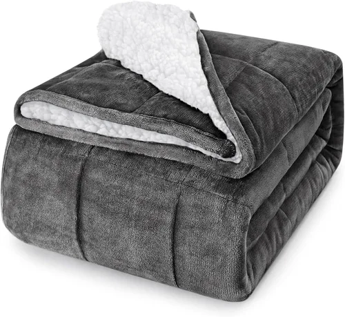 Miniatura 28 de yescool - Manta con peso, 7 libras, fresca, transpirable, con cuentas de cristal prémium, lavable a máquina, para dormir, 60-90 libras, 41 x 60 Gris