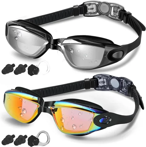 Miniatura 7 de COOLOO Gafas de natación, paquete de 2 gafas de natación para hombres y mujeres, gafas de natación para adultos, jóvenes, adolescentes, niños, gafas