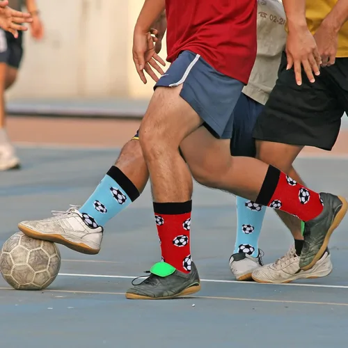 Miniatura 5 de 6 pares de calcetines de voleibol para hombre, divertidos calcetines deportivos para amantes del voleibol de fútbol, regalo para mujeres, correr