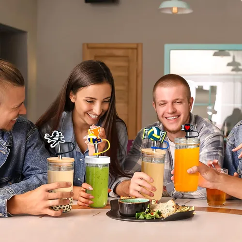 Miniatura 6 de 10 tapas de popote para vaso Stanley Cup de 30 y 40 onzas, de 0.394 in, reutilizables, de silicona, para popotes, accesorios para copas Stanley