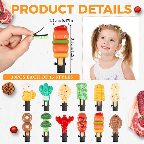 Miniatura 2 de 30 pinzas para el cabello con brotes de frijol, accesorios para el cabello para fiestas, irlandeses (barbacoa)