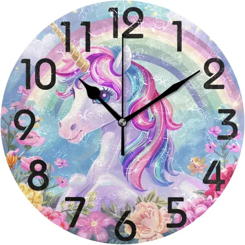 Miniatura 16 de Reloj de pared redondo retro de otoño con dos gnomos y calabaza de 10 pulgadas, funciona con pilas, reloj de escritorio analógico silencioso sin