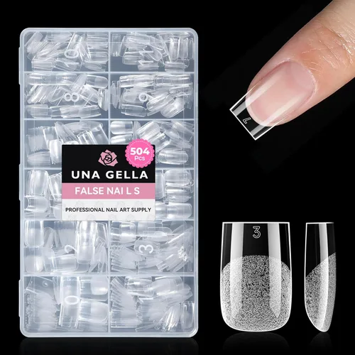 Miniatura 11 de UNA GELLA - Puntas de uñas de gel suave para pegar de 1.4 fl oz de secado por lámpara, permanente, pegamento de uñas fuerte para uñas acrílicas