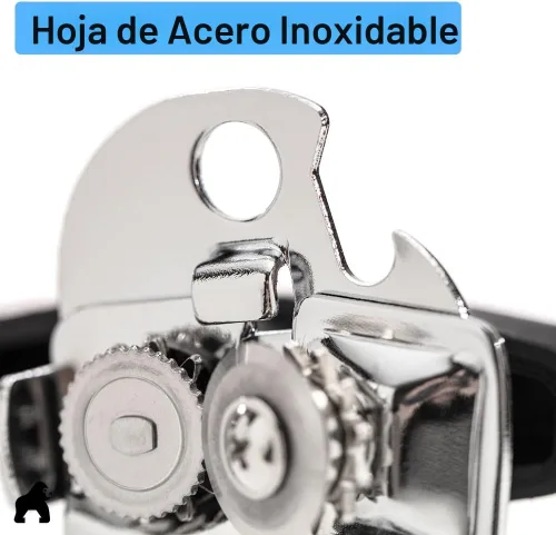 Miniatura 6 de Abridor de latas manual de acero inoxidable resistente de borde suave GORILLA GRIP, mango suave y cómodo, perilla giratoria grande de mano, Negro