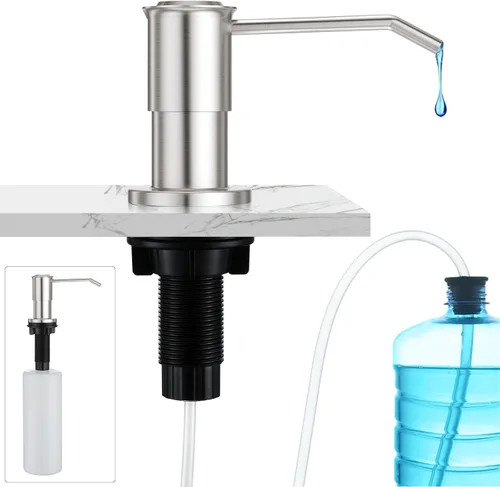 Miniatura 11 de CREA Dispensador de jabón de cocina, dispensador de jabón para encimera para fregadero de cocina, dispensador de jabón integrado negro