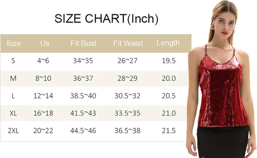 Miniatura 7 de GRACE KARIN - Camiseta brillante sin mangas para mujer, con lentejuelas
