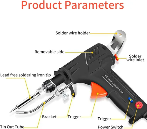 Kit de soldadura de hierro, pistola de soldadura de 60W automática de mano, kit de pistola de soldadura de hierro, herramienta de soldadura, pistola
