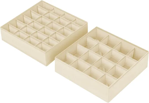 Miniatura 31 de Joyoldelf - Organizador de cajones de calcetines, divisor de ropa interior, organizador de 16 celdas, organizador de cajones de tela, cajas de 2-Gris