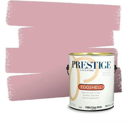Miniatura 717 de Prestige Paints Pintura exterior e imprimación en uno, 1 galón, plano, coincidencia comparable de Valspar* Amber Rose*