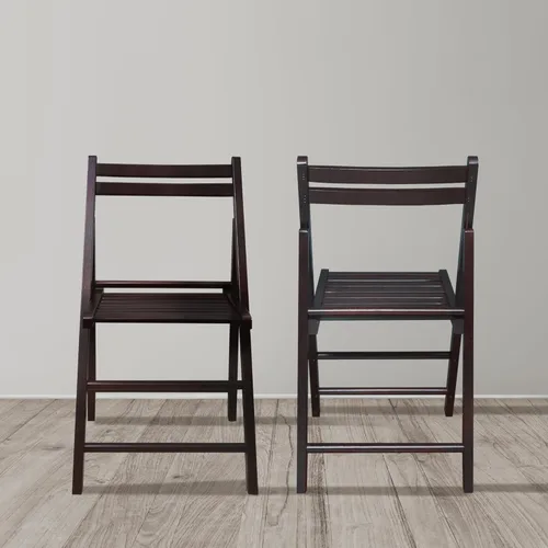 Miniatura 3 de Casual Home Juego de 2 sillas plegables de madera - Espresso