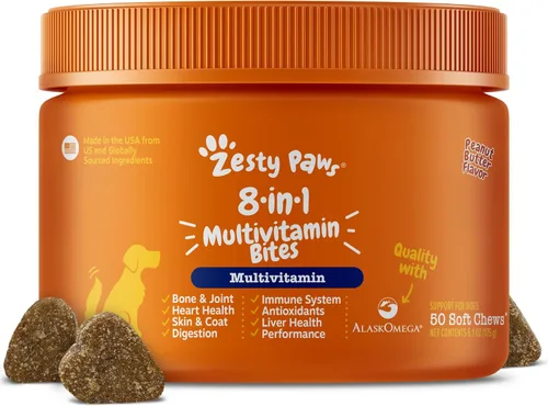Miniatura 11 de Zesty Paws Multivitamínico para perros – Glucosamina y condroitina + MSM para cadera y articulaciones + alivio de artritis – encimas digestivas