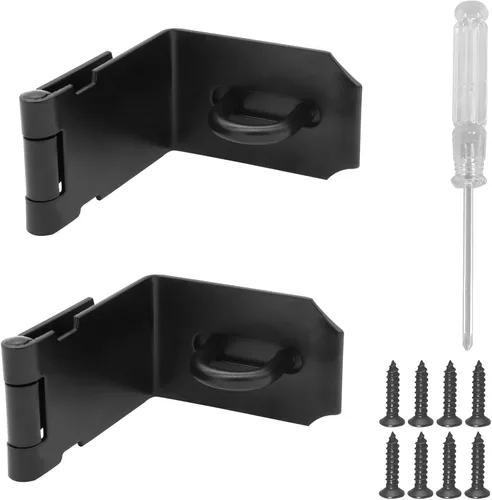 Miniatura 10 de Cerradura de candado de 3 pulgadas y 90 grados, acero inoxidable plateado cepillado de seguridad en ángulo recto con cierre de puerta, cerrojo