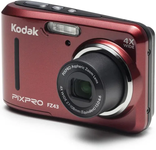 Cámara digital Kodak PIXPRO Friendly Zoom FZ43-RD 16 MP con zoom óptico de 4x y pantalla LCD de 2.7 pulgadas (Rojo)
