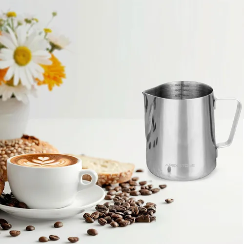 Miniatura 6 de Jarra espumadora de leche para espresso de 20 oz, Jarra de vapor para espresso de 20 oz, Taza espumadora de leche para café, Jarra de vapor