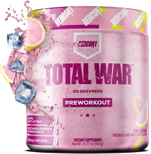 Miniatura 25 de REDCON1 Total War - Suplemento para antes del entrenamiento, Uva - Preentrenamiento con cafeína de acción rápida para hombres + mujeres con beta