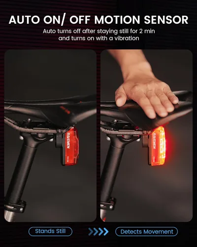 Miniatura 6 de RAVEMEN TR150/TR250 Bike Tail Light, 280° Visible Bike Rear Light with Brake Detection and Auto On Off Feature, 3 Mounting Options