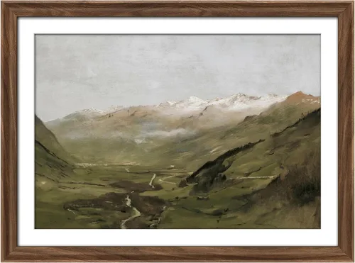 Miniatura 93 de MUDECOR Lienzo enmarcado prémium para pared, pinos nevados en bosque de invierno, ilustraciones modernas, arte contemporáneo, escénico, divertido